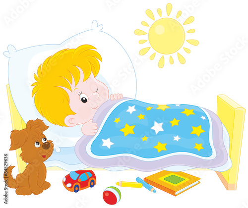 Boy waking up