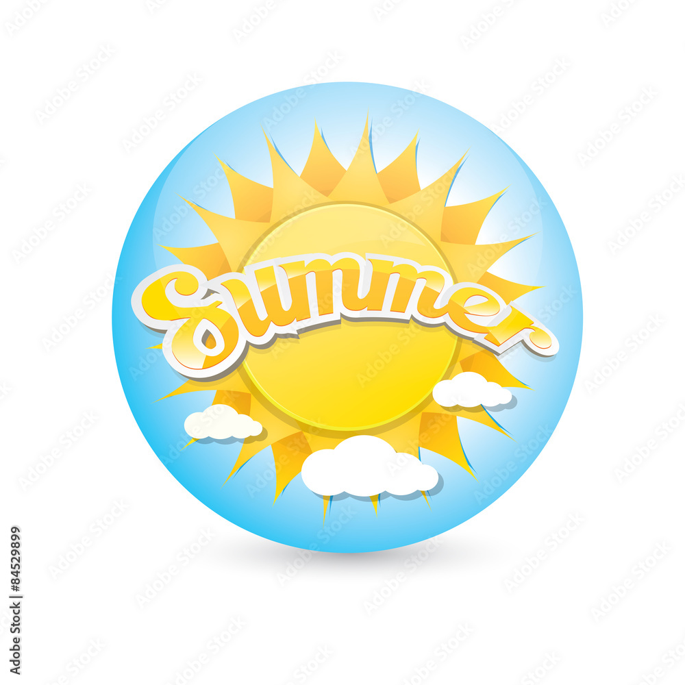 Fototapeta premium vector summer label. summer icon with sun. 