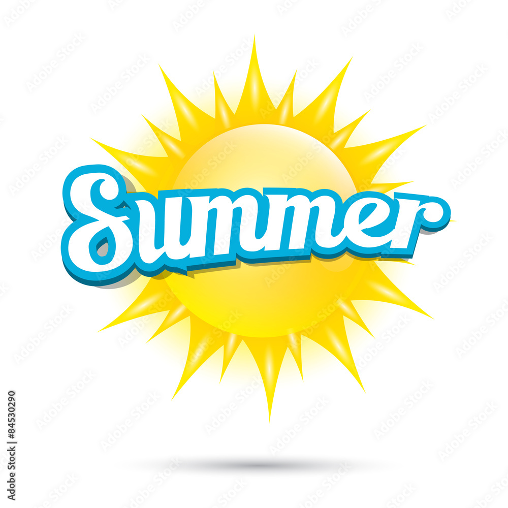 Fototapeta premium vector summer label. summer icon with sun. 