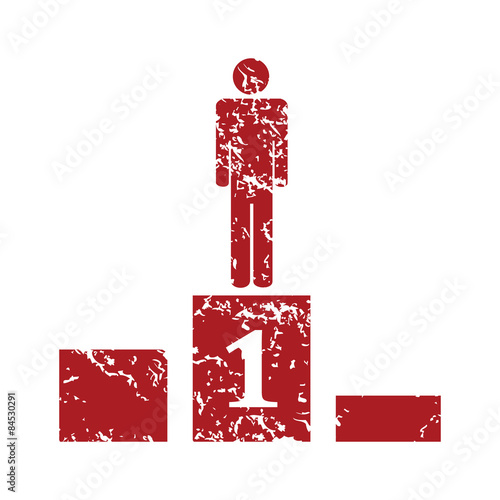 Pedestal red grunge icon