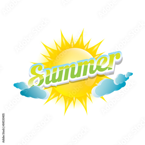 vector summer label. summer icon with sun. 