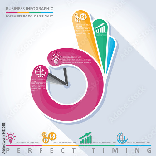 Business infographic - perfect timing, vector