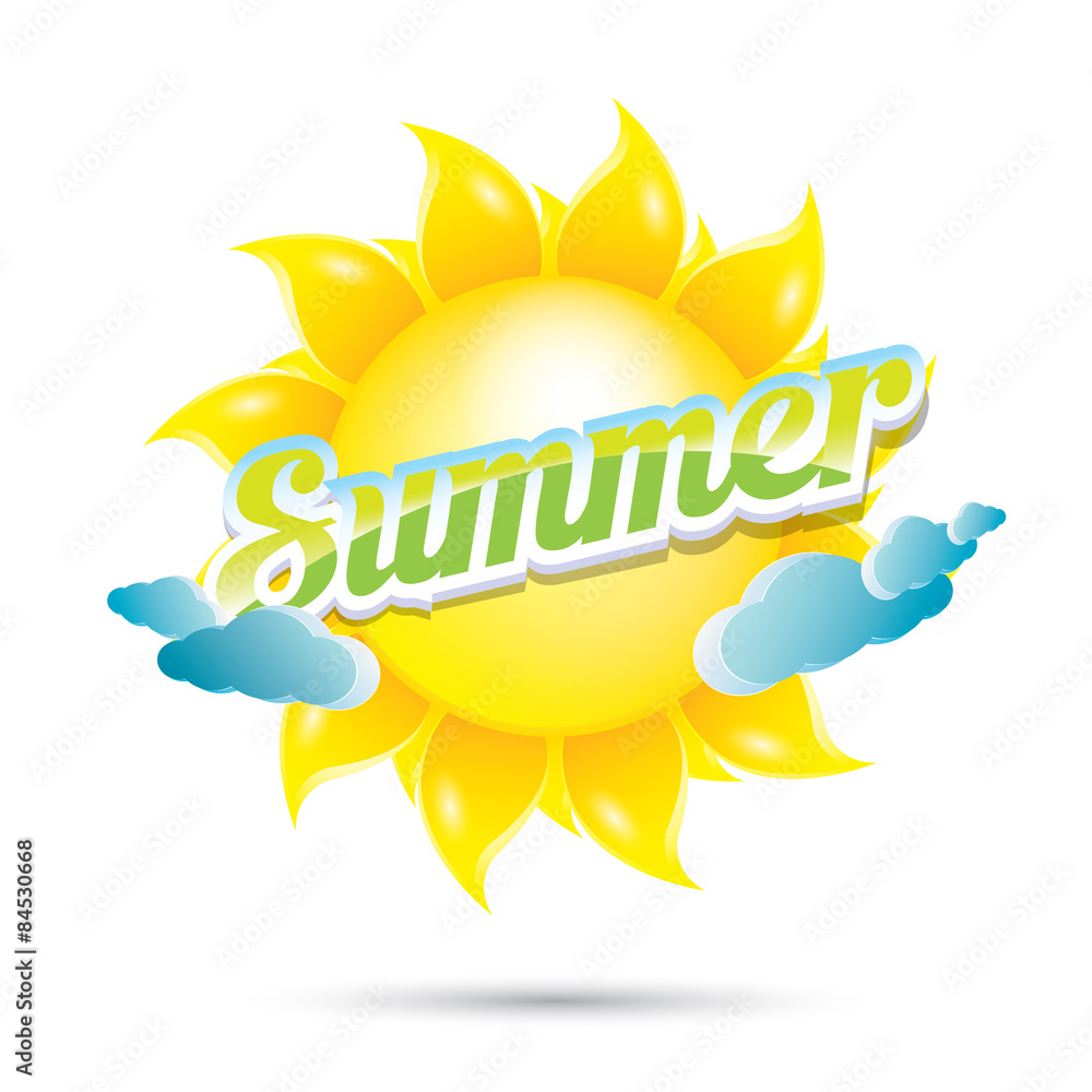Fototapeta premium vector summer label. summer icon with sun. 