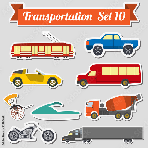 Set of all types of transport icon  for creating your own infogr photo