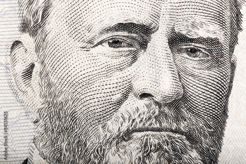 Portrait of the President Ulysses S. Grant close up from 50 doll