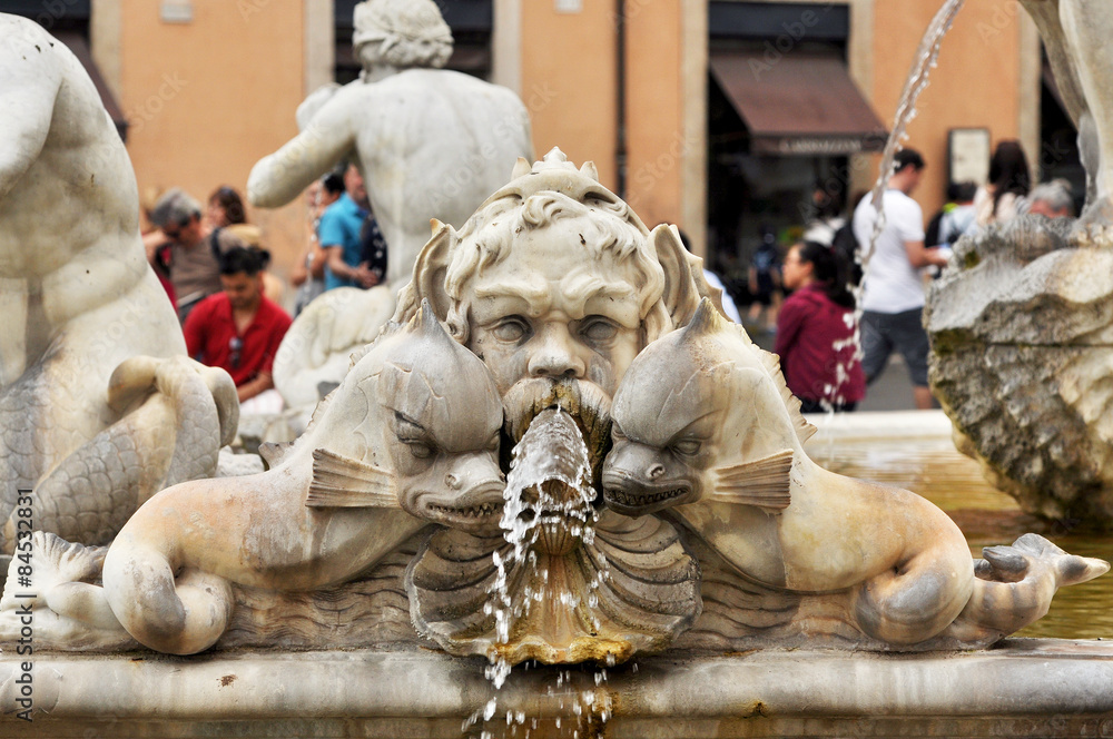 Piazza Navona square landmark with fountains in Rome Piazza Navona square landmark with fountains in Rome