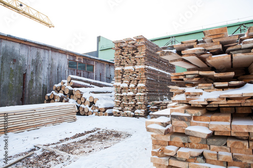 wood storage, wood factory