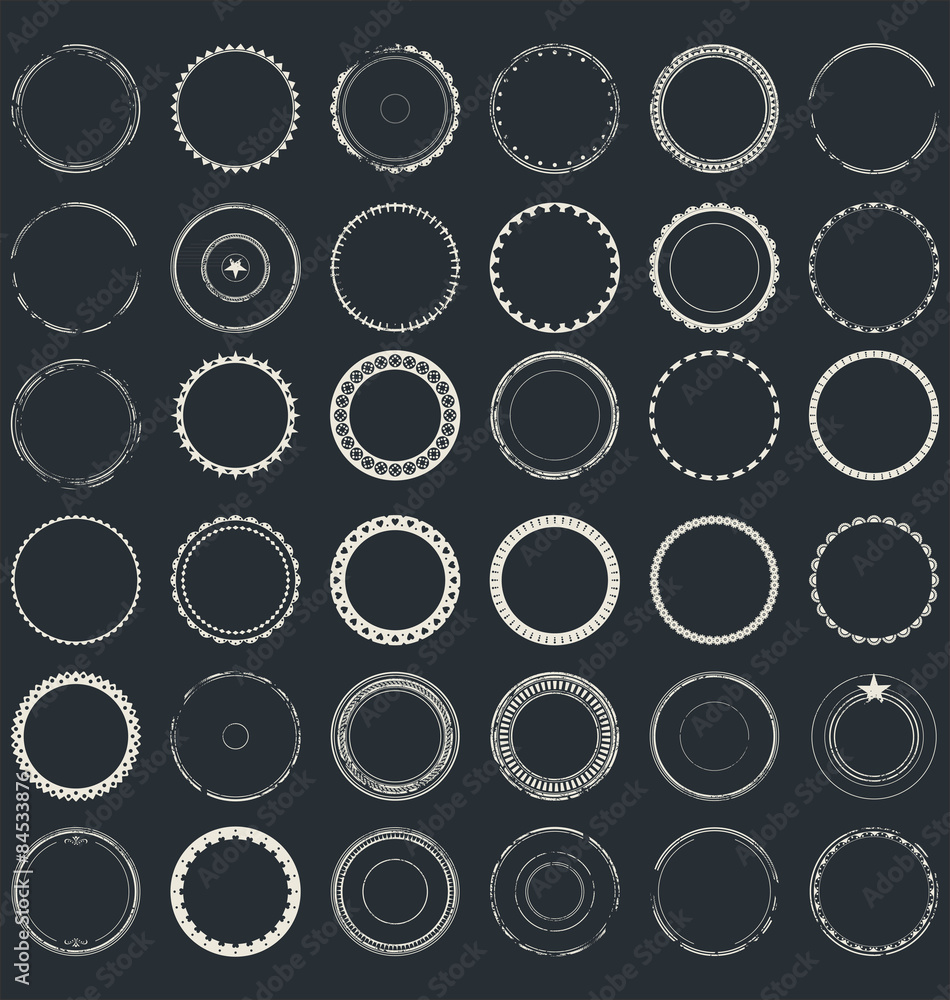 Collection of round and circular decorative patterns Collection of round and circular decorative patterns