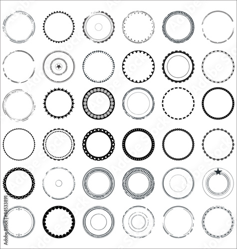 Collection of round and circular decorative patterns photo
