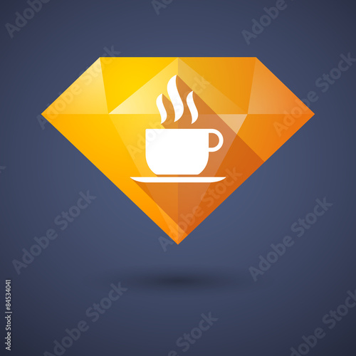 Diamond icon with a coffee cup
