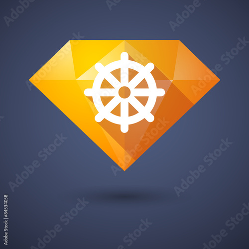 Diamond icon with a dharma chakra sign