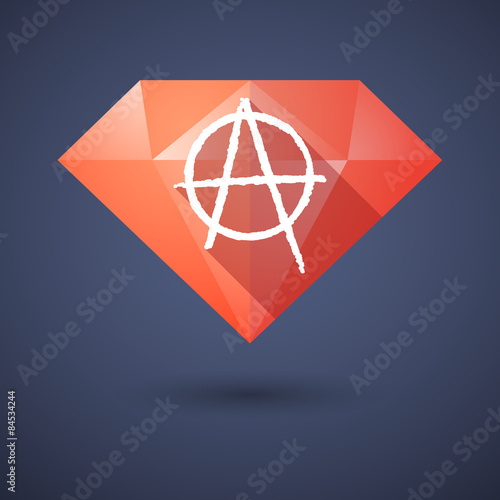 Diamond icon with an anarchy sign