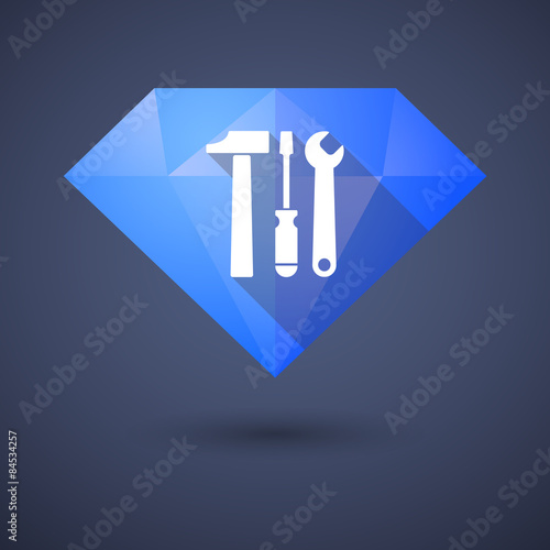 Diamond icon with a tool set