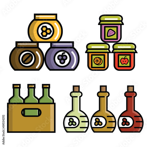bottles and jars icons