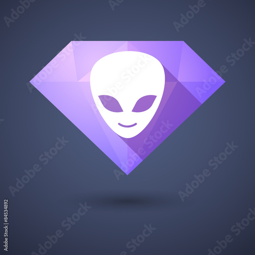 Diamond icon with an alien face