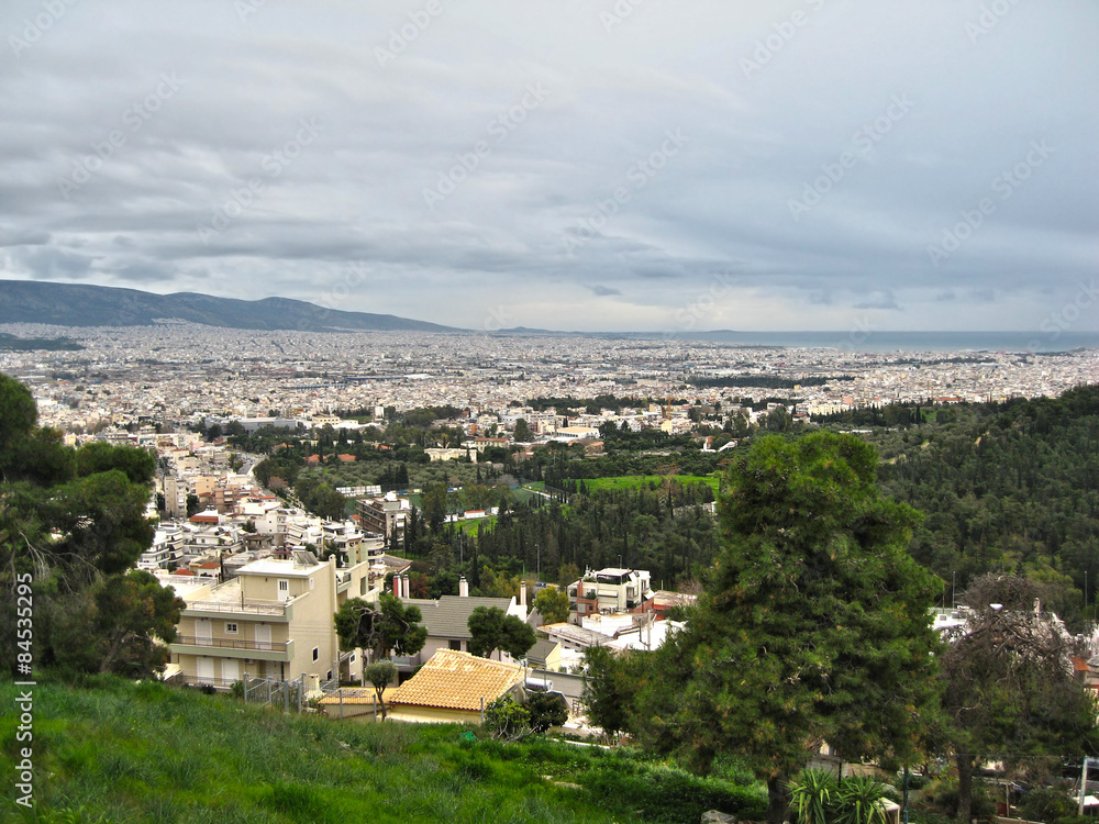 aerial view of Athens