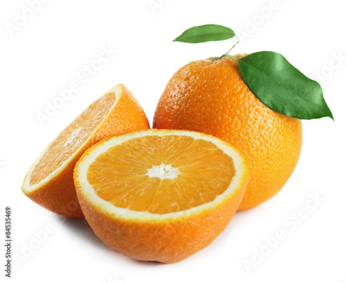 Ripe orange isolated on white