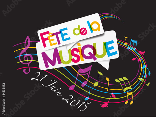  fête de la musique sur fond noir