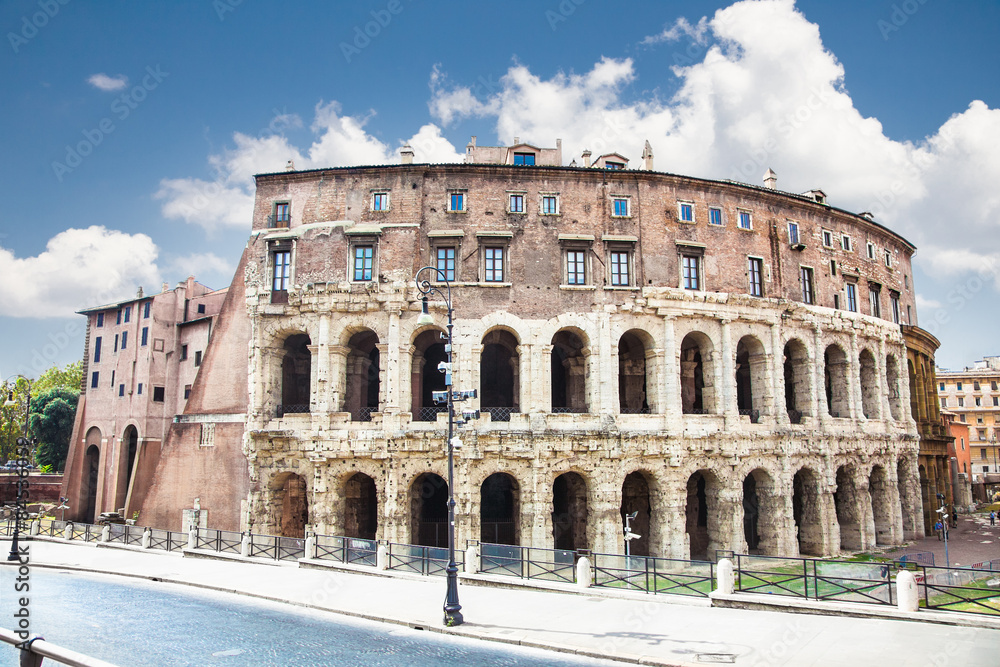 Marcello and Portico Theatre in Rome, Italy.