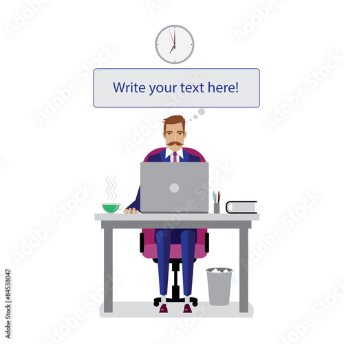 Businessman working at the table