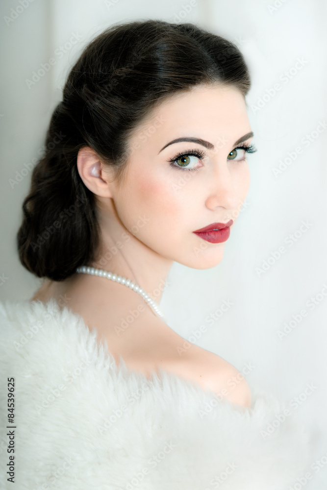 Retro style portrait of attractive young model Retro style portrait of attractive young model