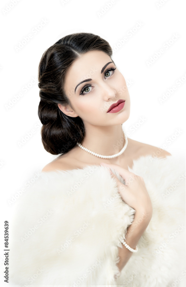 Retro style portrait of attractive young model Retro style portrait of attractive young model