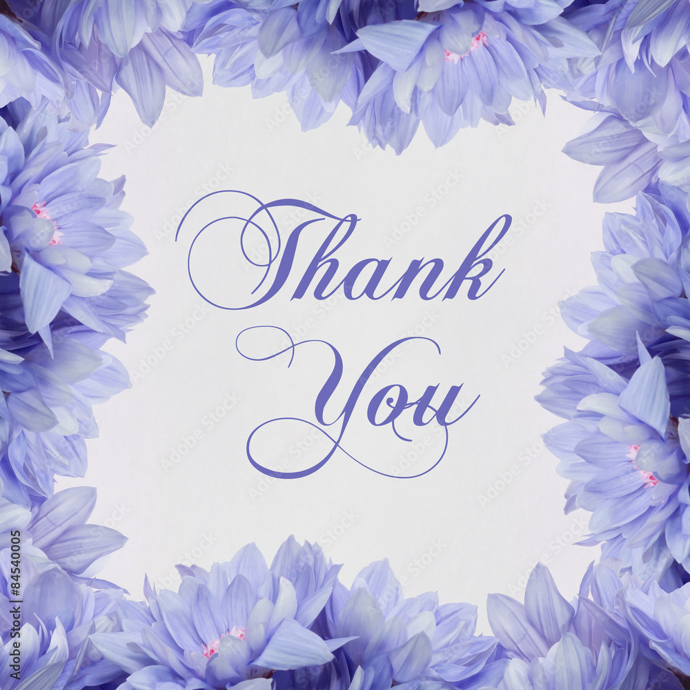Thank you - Flower frame on white background 