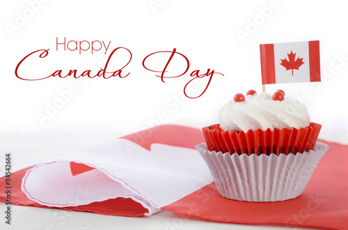 Cuadro en lienzo Happy Canada Day Cupcake