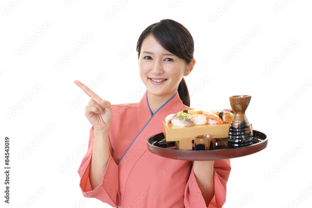 笑顔のウエイトレス 笑顔のウエイトレス