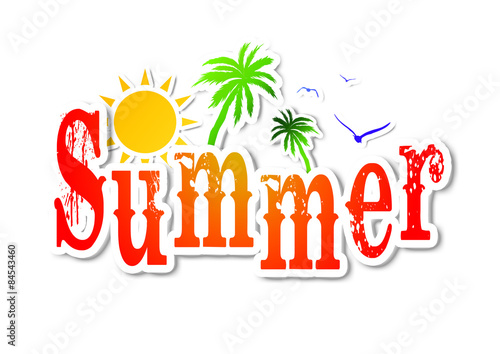 Summer Sticker / Palms an Sun