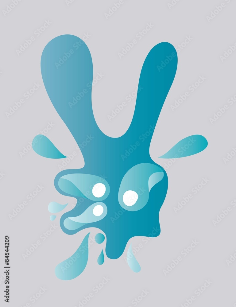 Hand peace splash sign,art vector design Hand peace splash sign,art vector design