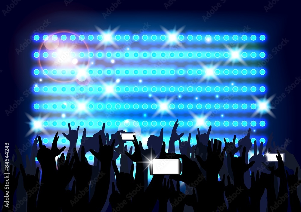 Blue of background crowd of party people. Vector