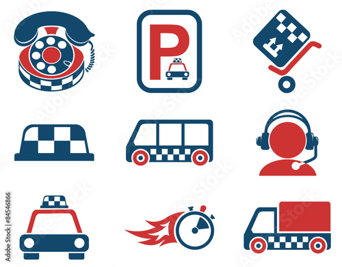 taxi services icon set