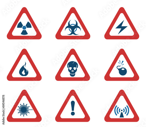 Triangular Hazard Sign Icons