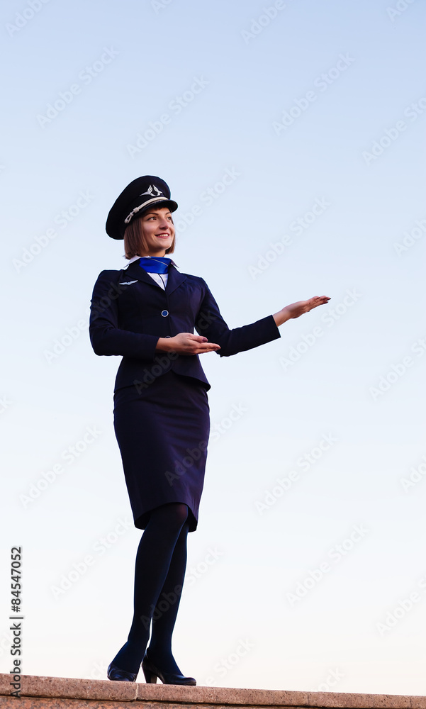 woman in the form of the stewardess woman in the form of the stewardess