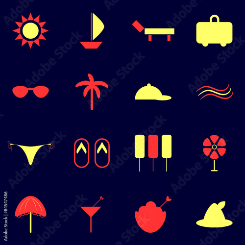 Set beach icons