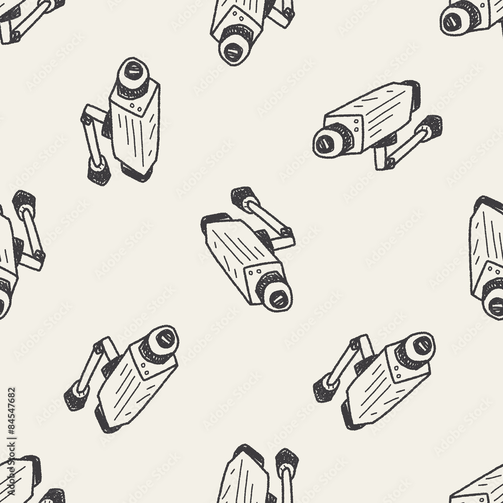 cctv doodle seamless pattern background cctv doodle seamless pattern background