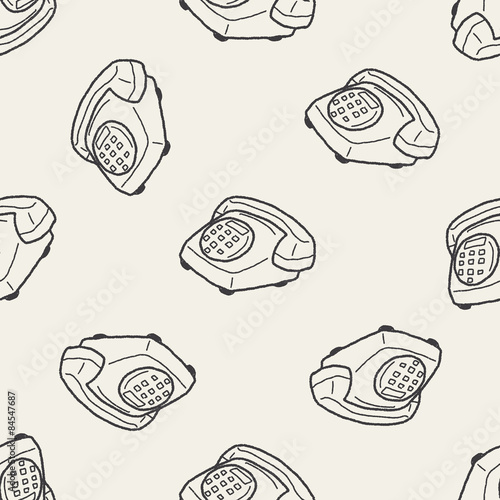 telephone doodle seamless pattern background