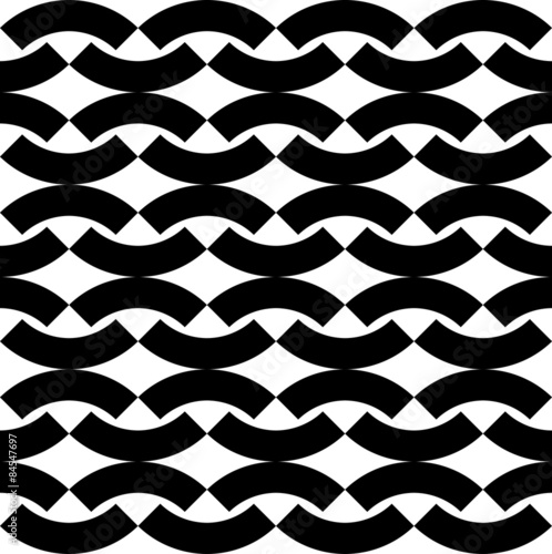 Black and white geometric seamless pattern, abstract background.