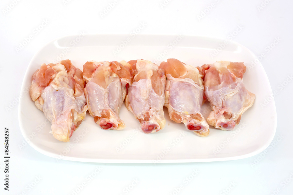 Fresh raw chicken wings isolate on white background ready to be