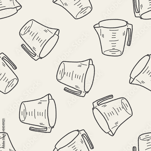 measuring cup doodle seamless pattern background