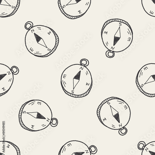 doodle Compass seamless pattern background
