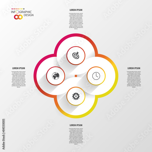 Vector infinity element for infographic. Modern template.