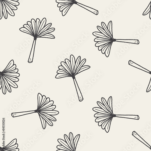 feather duster doodle seamless pattern background