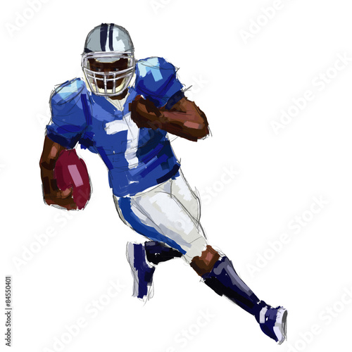 football player digital painting / football player