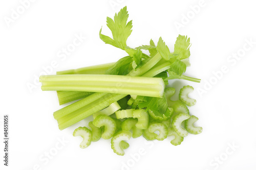 fresh celery isolated on white