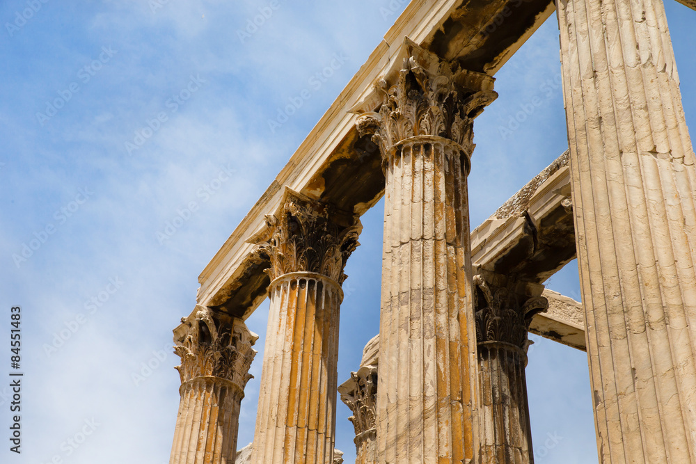 Temple of the Olympian Zeus and the Acropolis in Athens, Greece Temple of the Olympian Zeus and the Acropolis in Athens, Greece