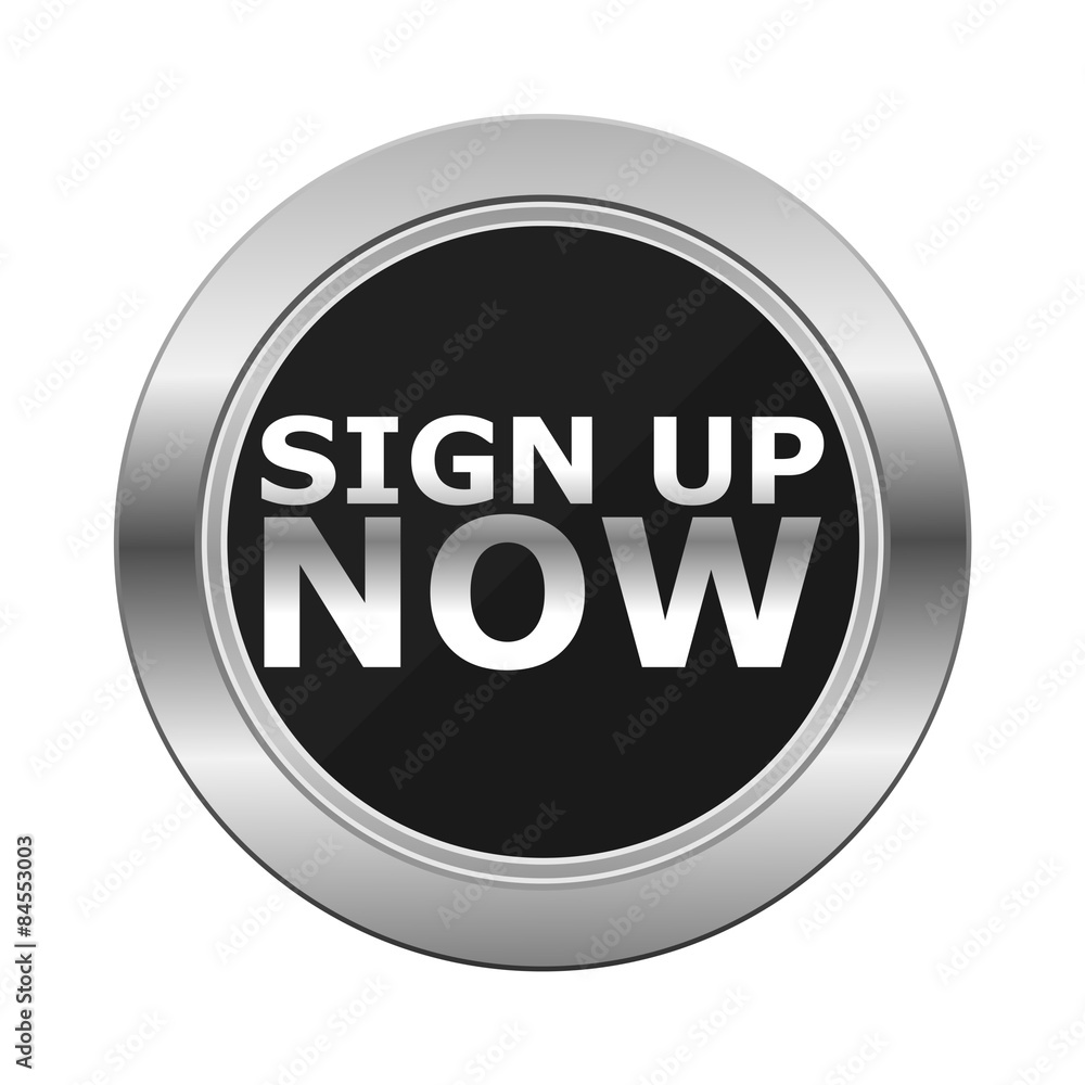 Sign Up Now Silver Button
