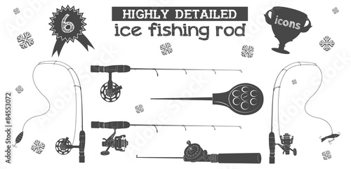 ice fishing rod icons