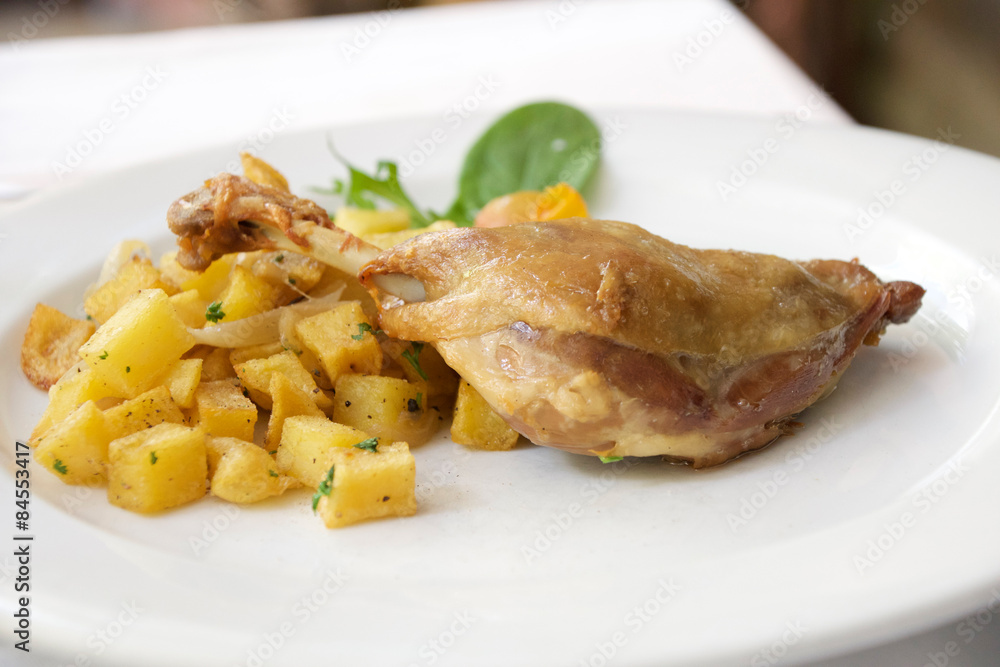 duck confit with potato duck confit with potato